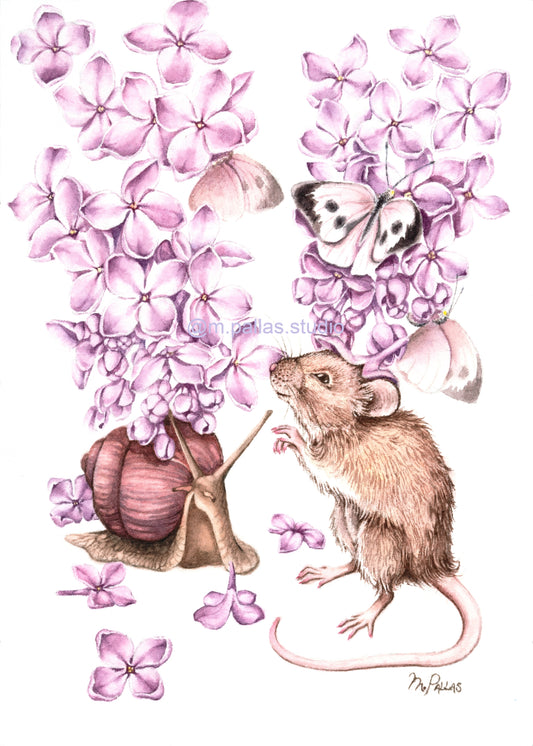 Print- Lilacs Between Friends